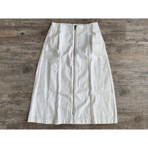 NWT MADEWELL Rigid Denim Zip Midi Skirt